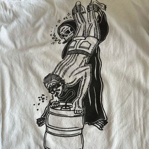 Sketchy Tank XL Men’s White Tee “Beer Savage”